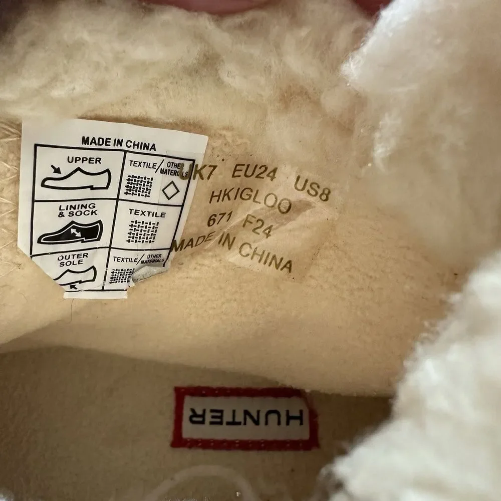 Hunter Kids Igloo Light Pink Insulated Waterproof Faux Fur Snow Boots 8T EUC